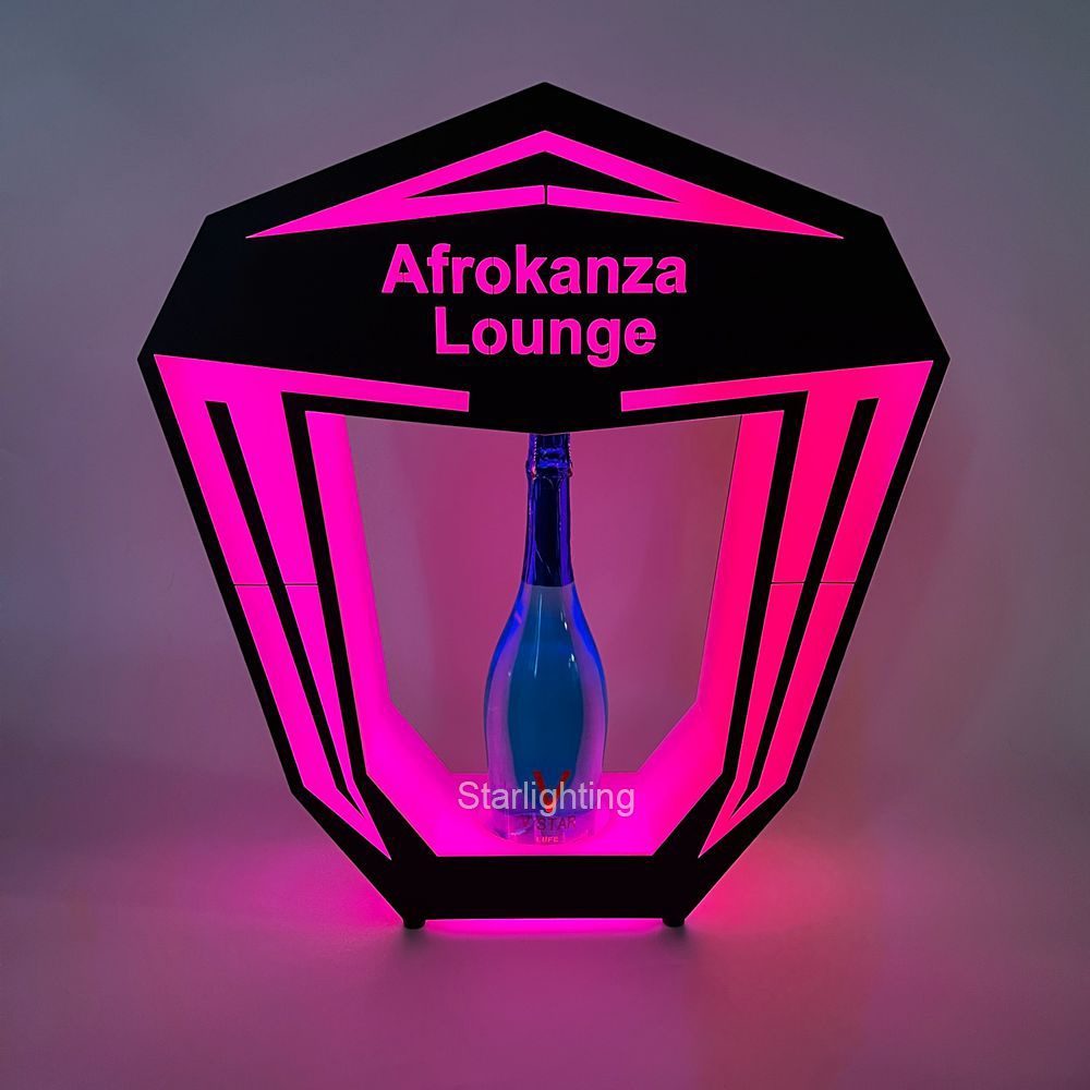 Recharge custom LOGO LED multicolor Bottle Presenter champagne glorifier VIP Display bottle holder stand for nightclub LOUNGE