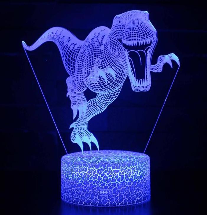 Wholesale Acrylic Led 3D Night Light Base Creative Usb Wooden Lamp Round Oval Lights Crack Lights