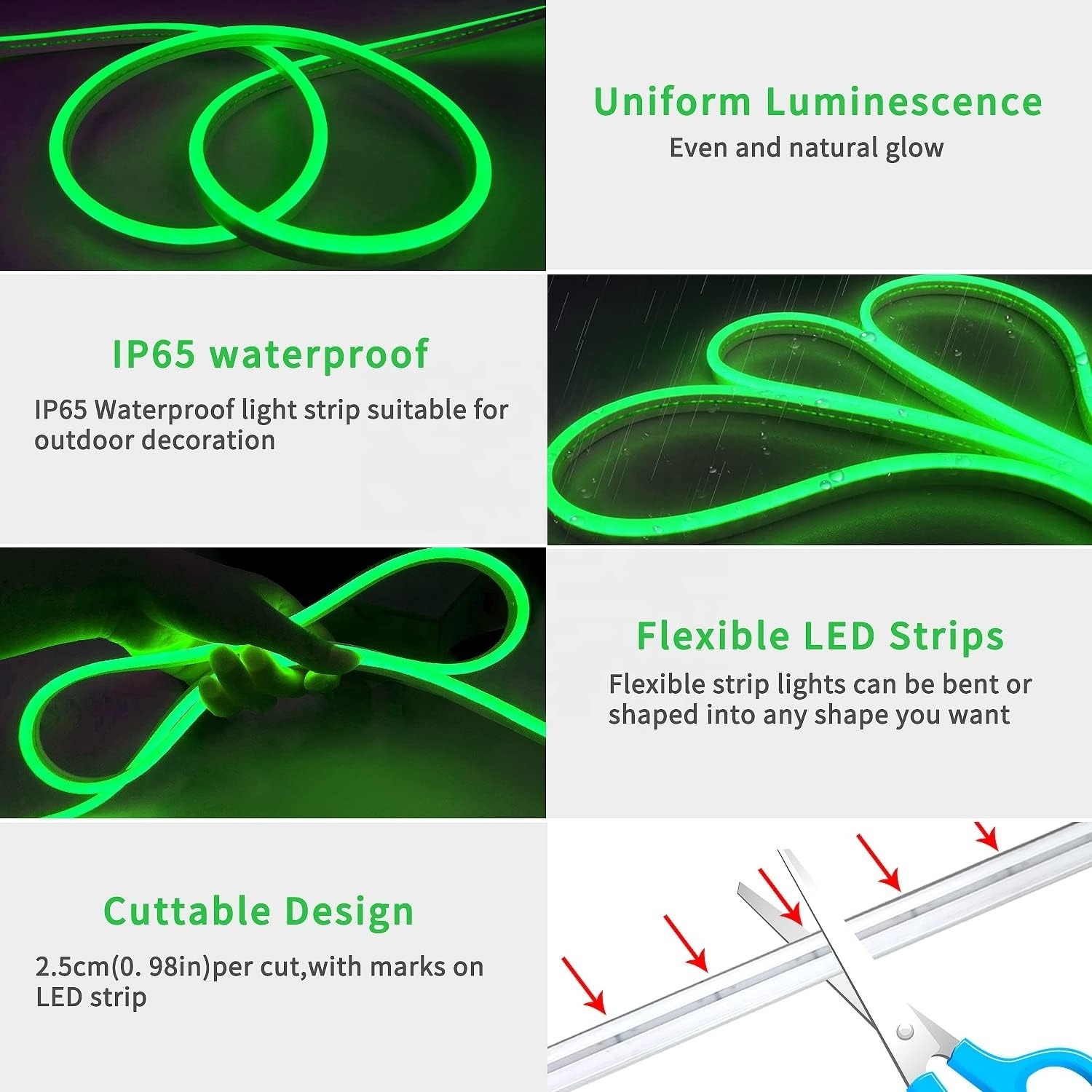 LED neon Rope Lights with Remote APP Control IP65 Waterproof Flexible Neon Strip Lights 24V RGB for Bedroom Room Outdoors Decor