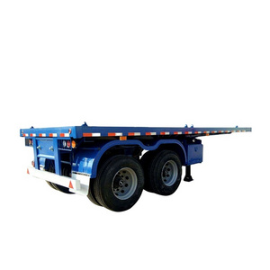 20 Feet Flatbed Container Trailer 2 Axles Trailer With Twist Lock