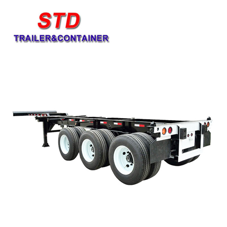 20 Foot To 40 Foot Extended Container Chassis Sale 3 Axles Container Trailer