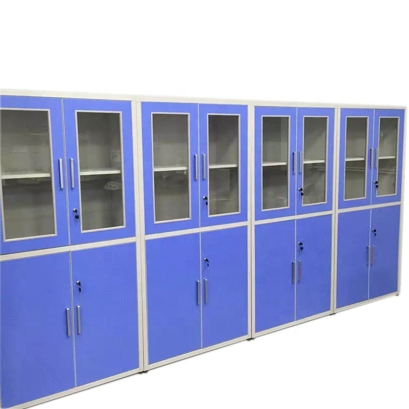 Hospital Medicine Locker Aluminium Wood Structure Drug Storage Cabinet