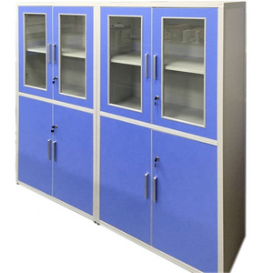 Hospital Medicine Locker Aluminium Wood Structure Drug Storage Cabinet