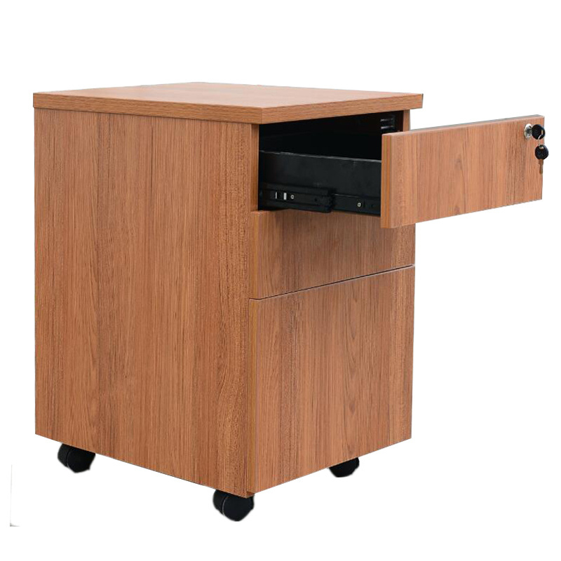 Office Table Designs In MDF with mobile cabinet Modern Executive Desk with front panel L Shaped Office Desk