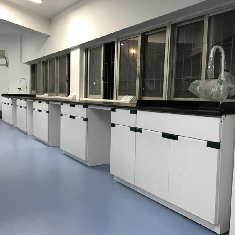 Customized Steel Lab Furniture Wall bench Laboratory With PP Sink Faucet