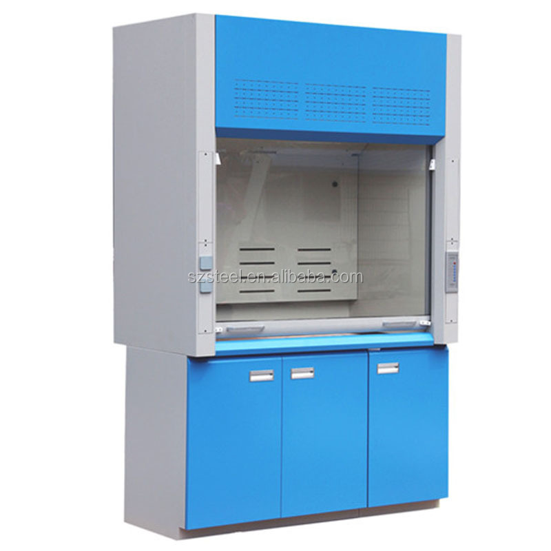 Shenzhen Factory Produce Lab Furnitures Exhaust System Steel Fume Hood Cupboard