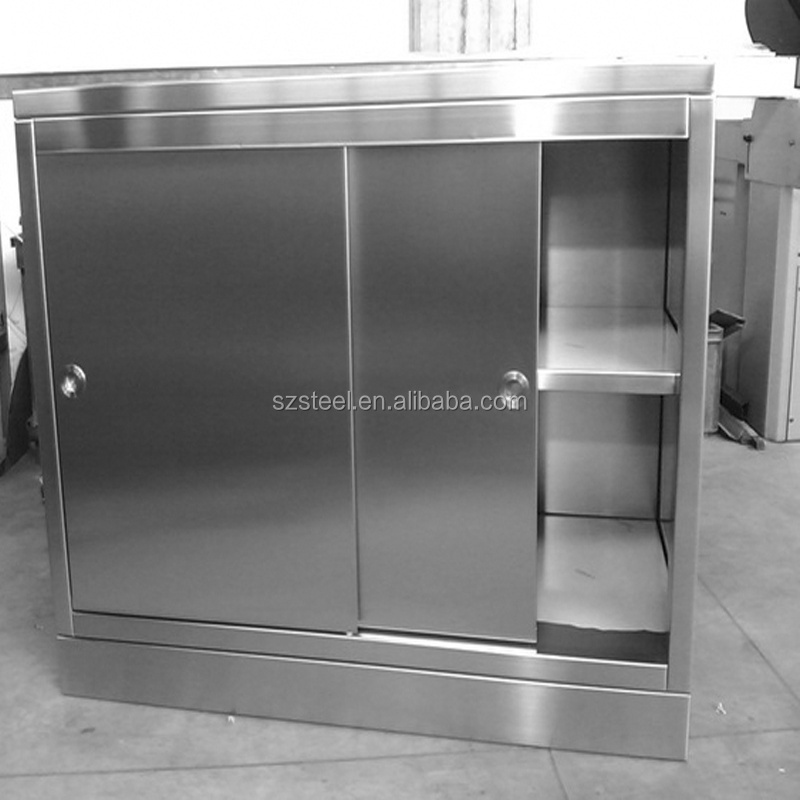 Factory Custom Commercial Stainless Steel 304 Kitchen Cabinet With Single Sink Bowl