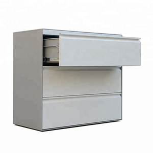 White Lateral 3 Drawer Filing Cabinet Office Filing Storage Cabinet