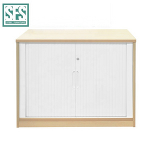 Office Furniture Used Wooden Storage Cabinet Cupboard with PVC Tambour Door and Lock