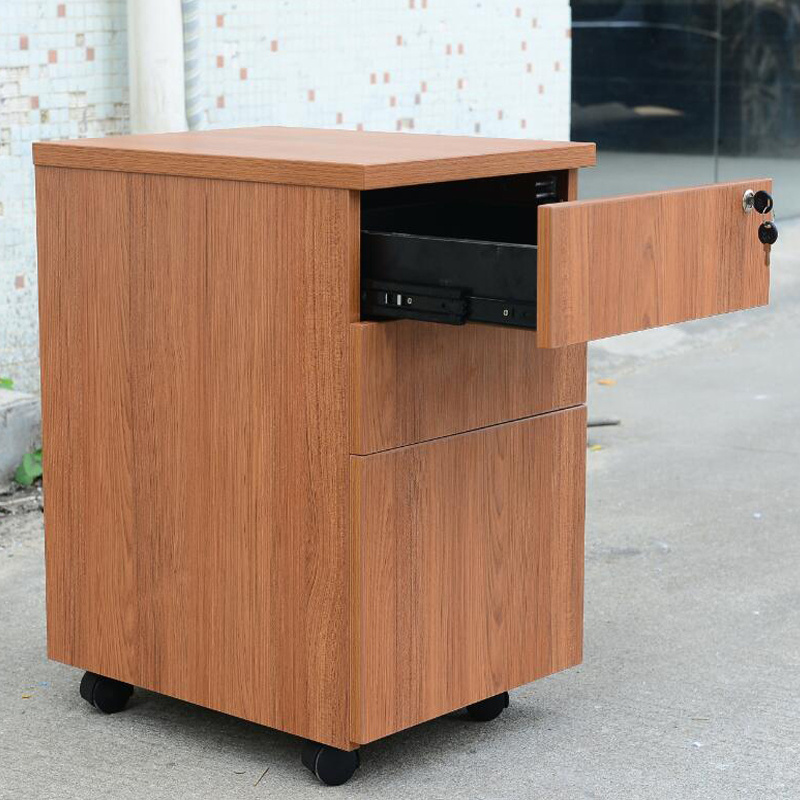 Office Table Designs In MDF with mobile cabinet Modern Executive Desk with front panel L Shaped Office Desk