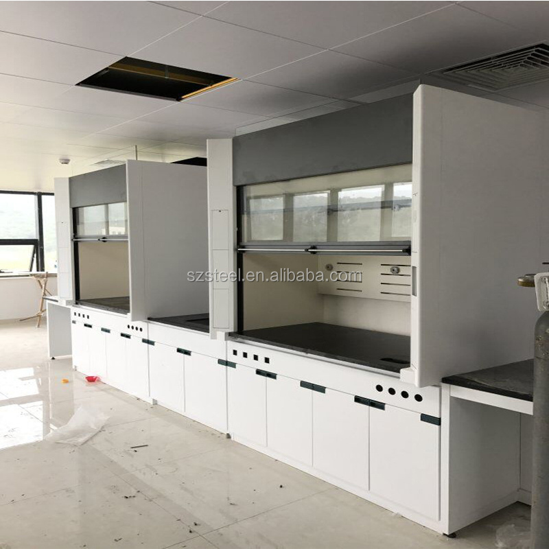 Shenzhen Factory Produce Lab Furnitures Exhaust System Steel Fume Hood Cupboard