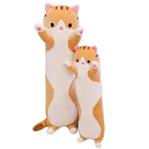 High quality cute plush cat pillow leg pillow long pillow stuffed animal cat plush toy