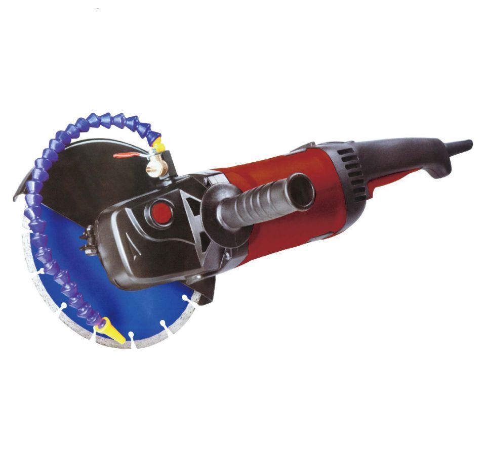 electric or air portable wet angle grinder with saw blade to cut marble/granite/concrete