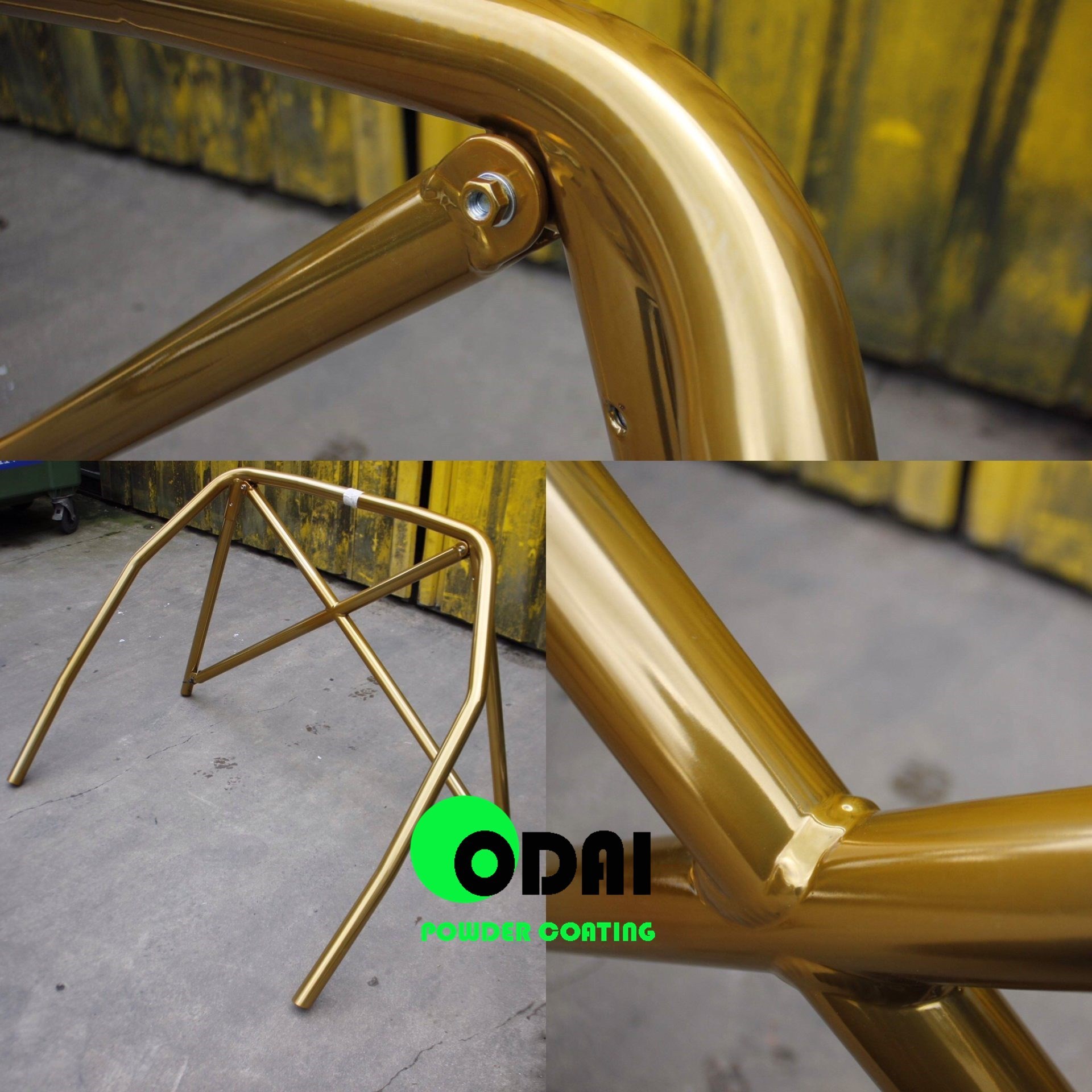 Odai Manufacturer Super Chrome Mirror Effect 24K Transparent Brassy Gold Powder Coating Paint