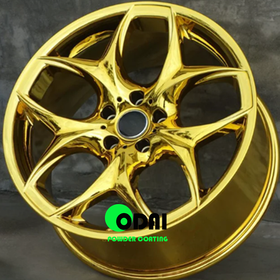 Super Chrome Gold Candy Gold Effect Electrostatic Powder Coating For Motorcycle Wheels