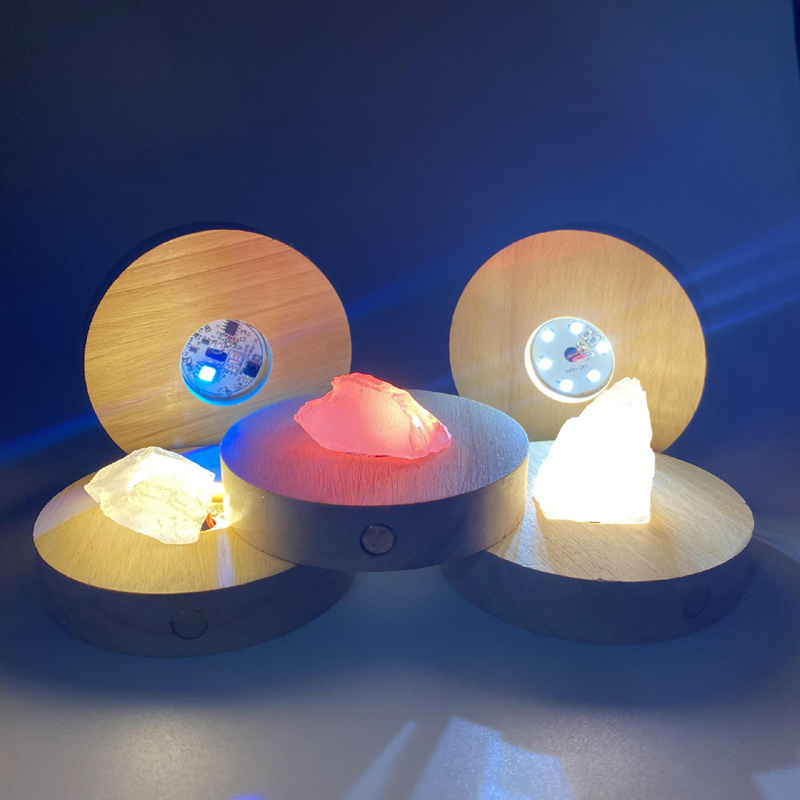 Wooden Led Lamp Holder Base USB Cable Switch Modern Night Light For 3D Led Night Lamp