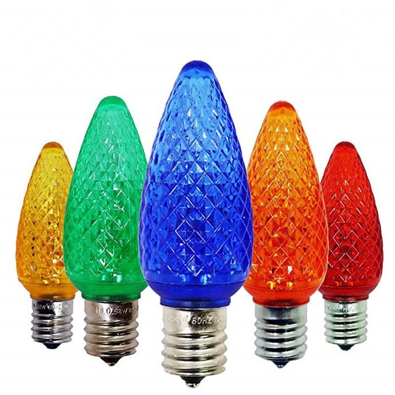 Holiday Lighting LED C7 faceted Christmas light replacement bulb