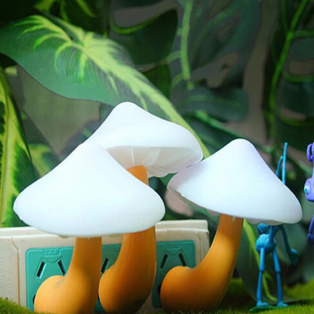 Cute Mushroom Shape Bedroom Lamp Plug In Wall Lamp Automatic Sensor Led Night Light For Children Baby Christmas Gifts