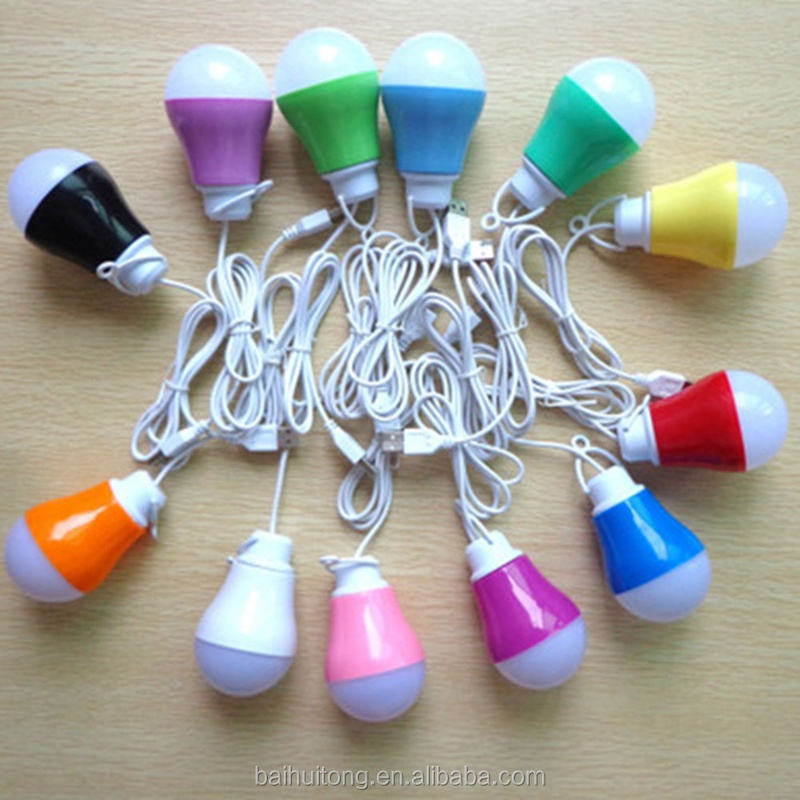 Led 1.2m Wire 5w 5v Small Bulbs Pvc Mini Dc Colorful Color Shell Usb Light Bulb