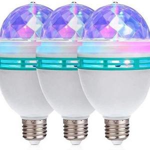 360 Rotation Rgb Led Crystal Magic Ball Light Bulb 3w Colorful Lamp Disco Disko Light Bulb Rotating Stage Light