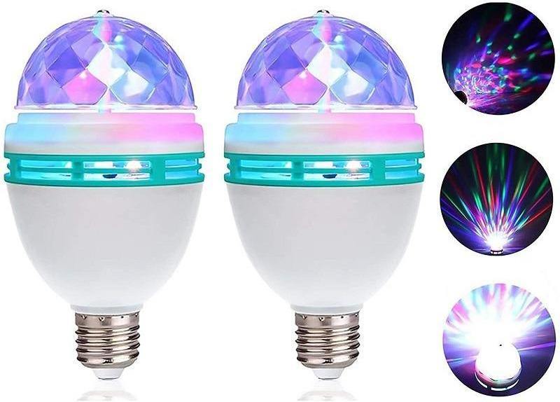 360 Rotation Rgb Led Crystal Magic Ball Light Bulb 3w Colorful Lamp Disco Disko Light Bulb Rotating Stage Light