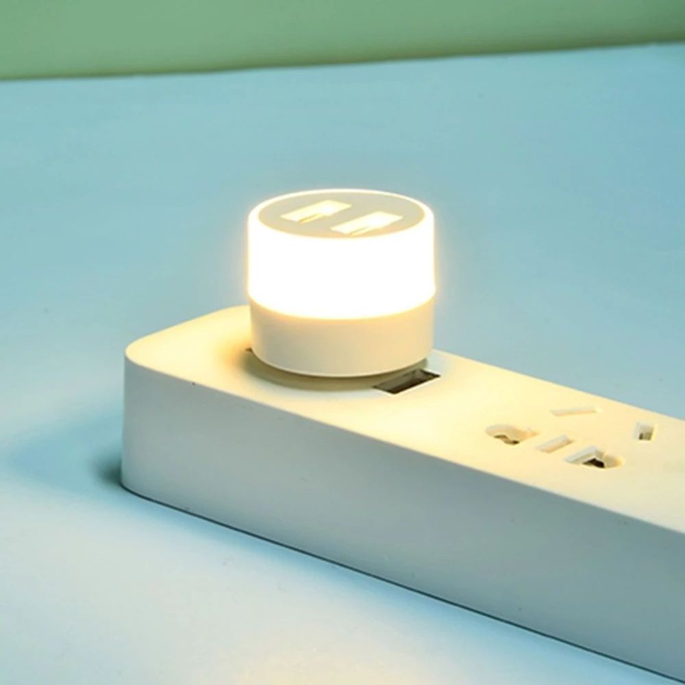 Usb Plug Lamp Computer Mobile Power Charging Usb Small Book Lamps Led Eye Protection Reading Light Small Round Light Night Light