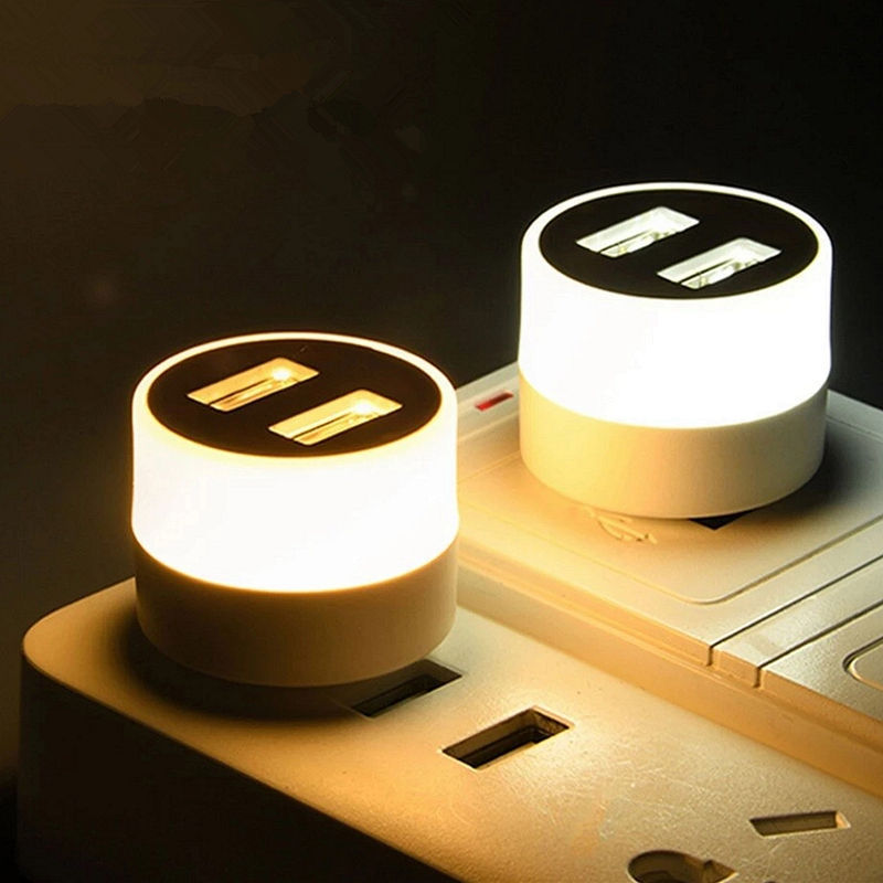 Usb Plug Lamp Computer Mobile Power Charging Usb Small Book Lamps Led Eye Protection Reading Light Small Round Light Night Light