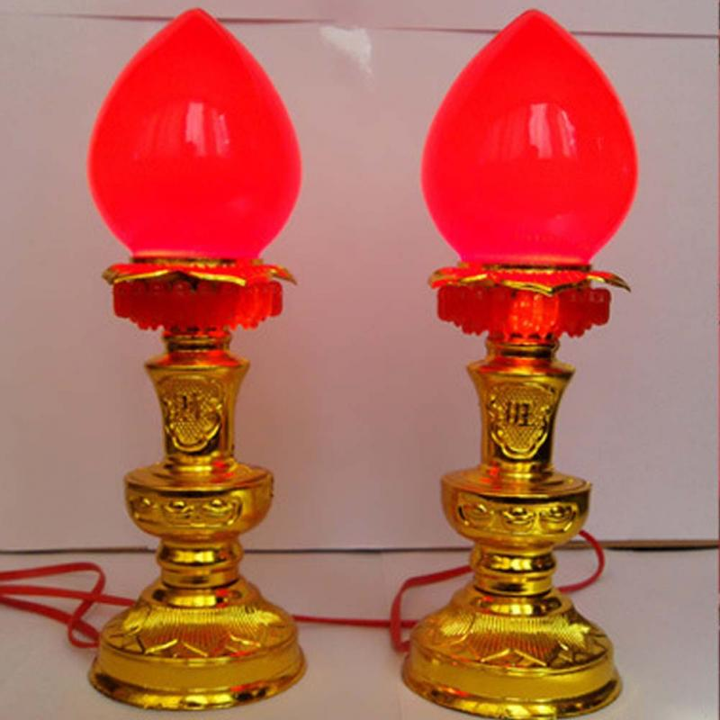 E12/e14 Candle Shape Bulb Led Energy Saving Light Bulb For Buddha Red Lotus God Lamp Light Buddhist For Chinese Wedding Supplies