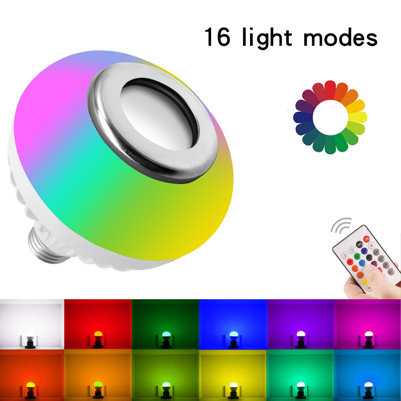 RGB Smart Music Play with Remote Wireless Bulb Music Light Speaker 12W LED Lamp blueteeth bulb music light light bulb