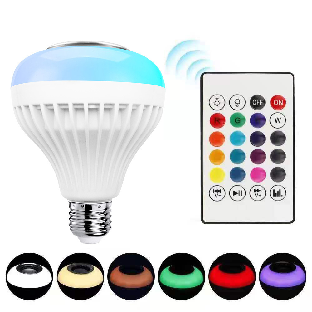 RGB Smart Music Play with Remote Wireless Bulb Music Light Speaker 12W LED Lamp blueteeth bulb music light light bulb