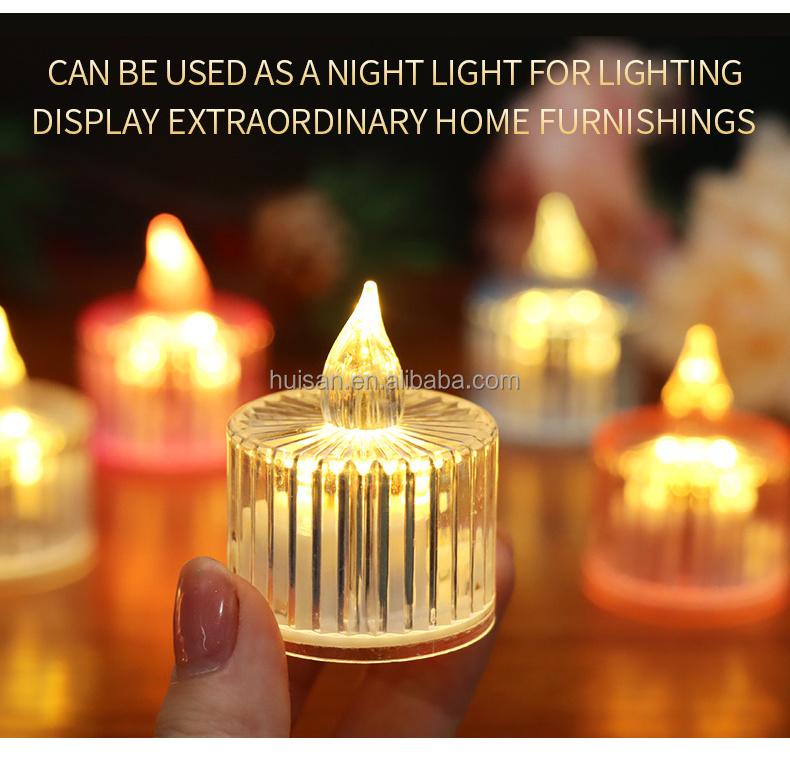 Led Tea Light Flash Electric Candles Decor Lamp Battery Powered Wedding Realistic Flameless Multicolor Home Decoration