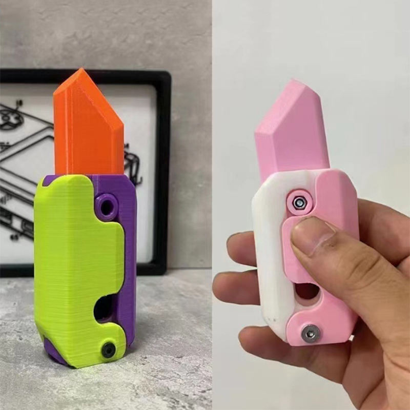 3D Printing Fidget Knife Toy, Carrot Toy Knife, Plastic Fidget Toys Sensory Toys Anxiety Stress Relief Toy