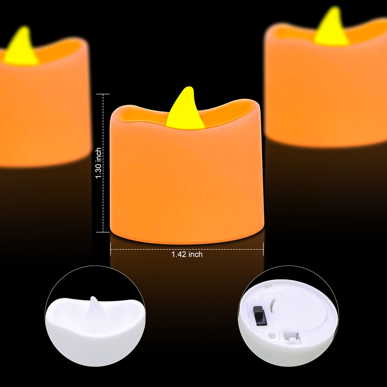 Matti's 3d Real Flame Warm Light Paraffin Wax 5 Hours Timer Flameless Tea Light Led Candle