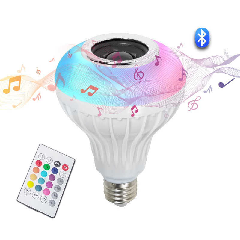 RGB Smart Music Play with Remote Wireless Bulb Music Light Speaker 12W LED Lamp blueteeth bulb music light light bulb