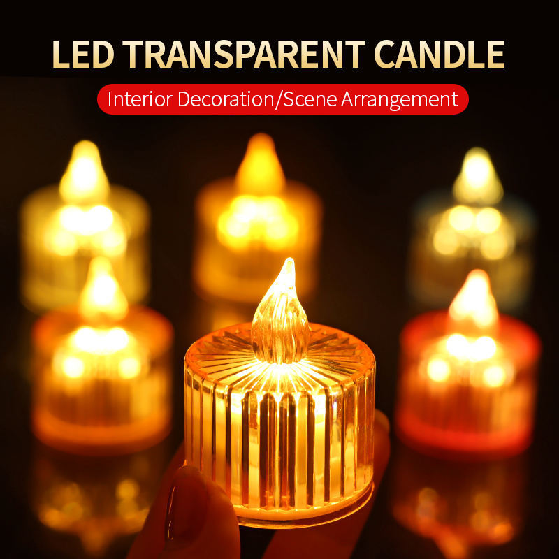 Led Tea Light Flash Electric Candles Decor Lamp Battery Powered Wedding Realistic Flameless Multicolor Home Decoration