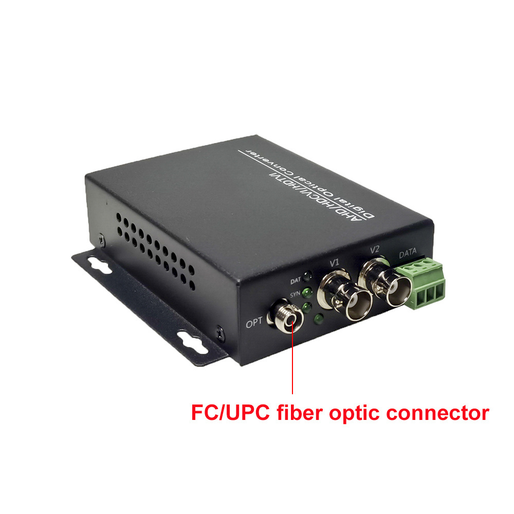 Ahd Cvi Tvi Video Converter Fiber Optic Media Converter 1/2 Ch 1080p DC 12V CCTV System Single Fiber Single Mode 2 Ports BNC