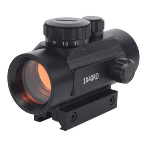 Coated Lens Illuminated Red Dot 11 Level Adjustment Scope Dot Sight 1X40 Red Fit for 11mm/20mm Black Aluminium Alloy 28mm 95mm