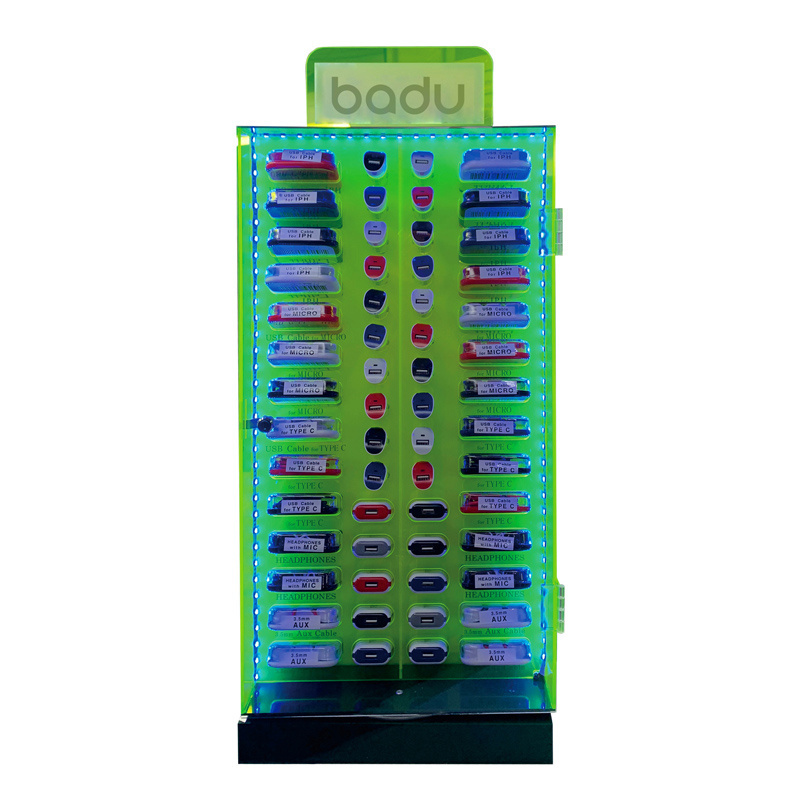 Factory customize phone mobile accessories super market charger retail store Acrylic display rack stand