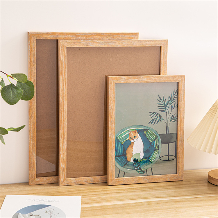 Wholesale  A4 Picture Frames Wood Photo Frame With Shatter Resistant Glass Kid Art Frame For Children's Art Collection