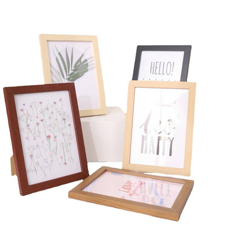 Wholesale  A4 Picture Frames Wood Photo Frame With Shatter Resistant Glass Kid Art Frame For Children's Art Collection