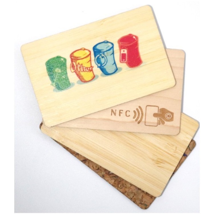 Customized Rfid Smart Wood Card 125Khz 13.56mhz Ntag 213/215/216 NFC Business Card Rewritable Proximity Rfid Mifare Wood Card