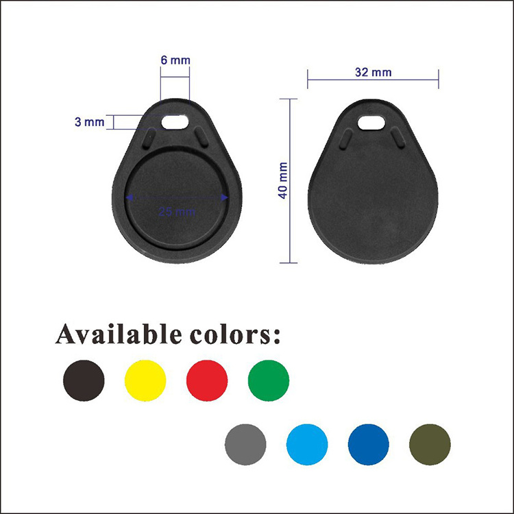 Factory Price RFID  Mifare Desfire  Key Fob Hitag 13.56MHz Rfid Tag card Access control keyfob Rfid Tags Lf Hf Uhf Plastic chain