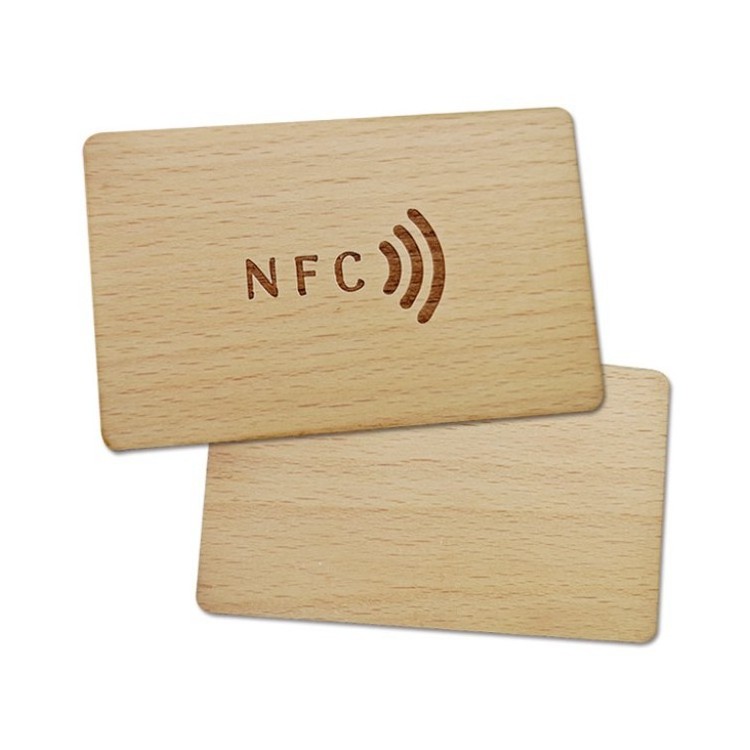 Customized Rfid Smart Wood Card 125Khz 13.56mhz Ntag 213/215/216 NFC Business Card Rewritable Proximity Rfid Mifare Wood Card