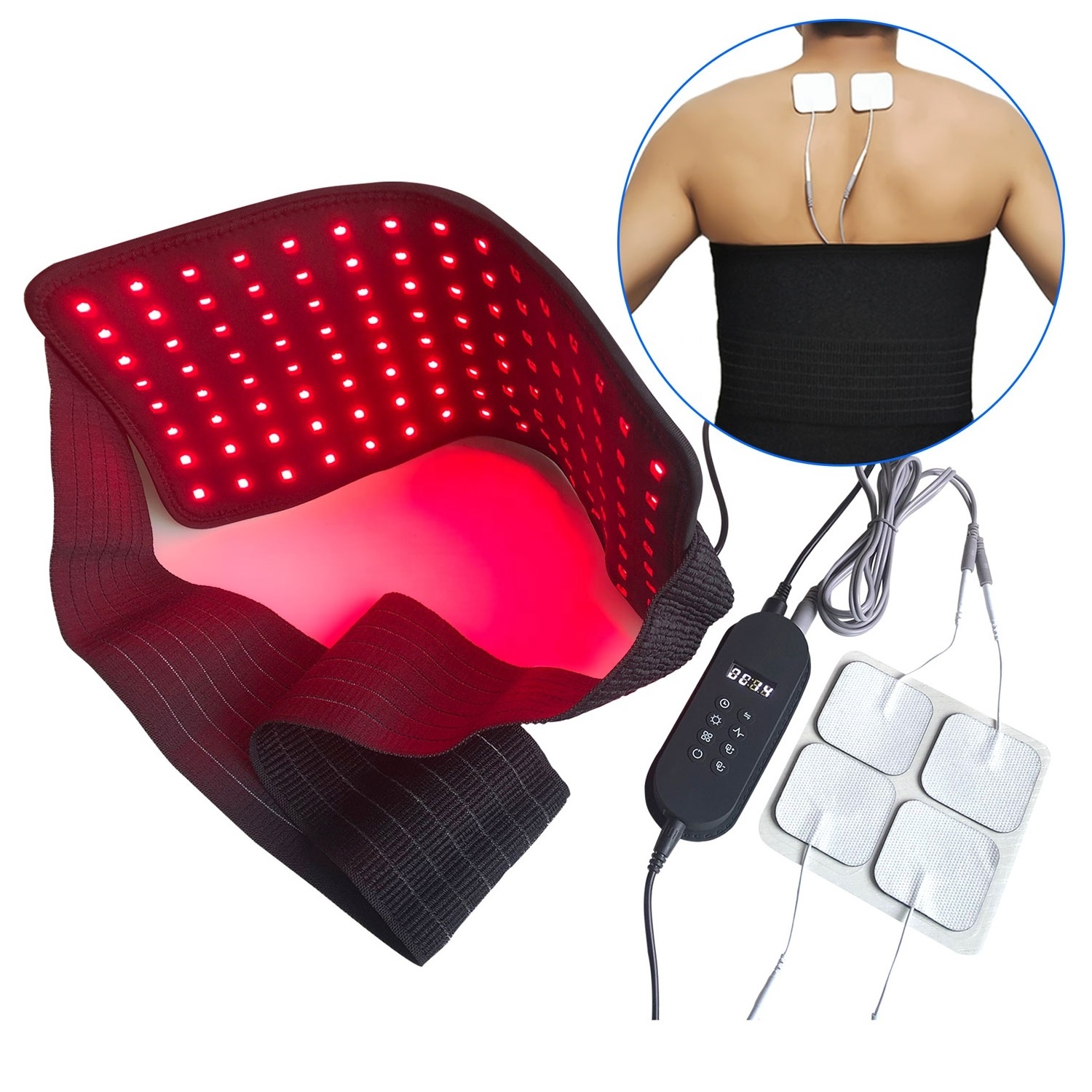 2024 New Design Flexible 660nm 850nm Near Infrared Red Light Therapy Wrap/Mat for Waist Pain Relief