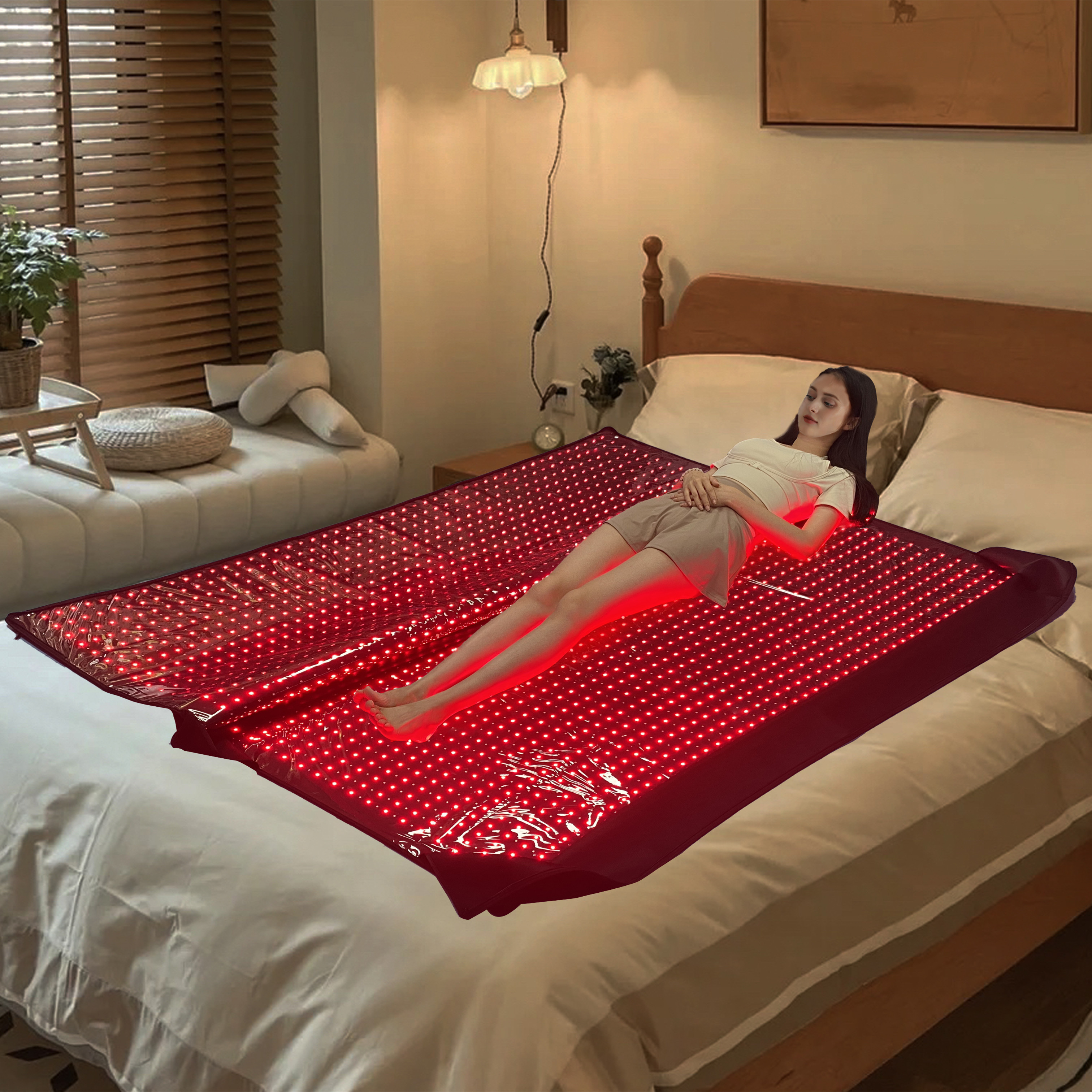 Shanglaite Drop Shipping LED Light Therapy Spa Capsule 660nm 850nm Infrared Sauna Full Body Care Red Light Therapy Sleeping Bag