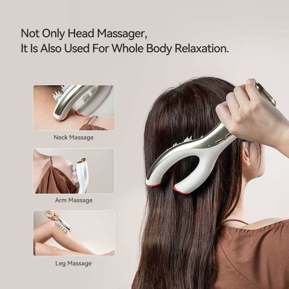 Electric Head Massager Scalp Anti Hair Loss  For Relaxation and Blood Circulation EMS Red Light Therapy head massager