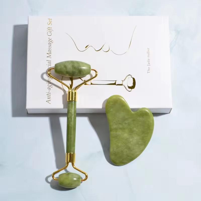 Hot Selling Jade Gua Sha Stone Set Private Label Rose Quartz Gua Sha Facial Massager Wholesale Jade Guasha SKincare Tool