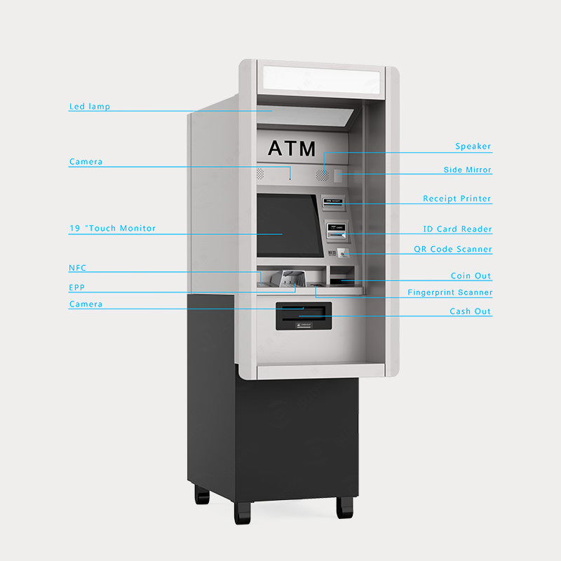 Cash and Coin Withdraw TTW ATM for Lottery Ticket Outlets Shopping Mall Bank