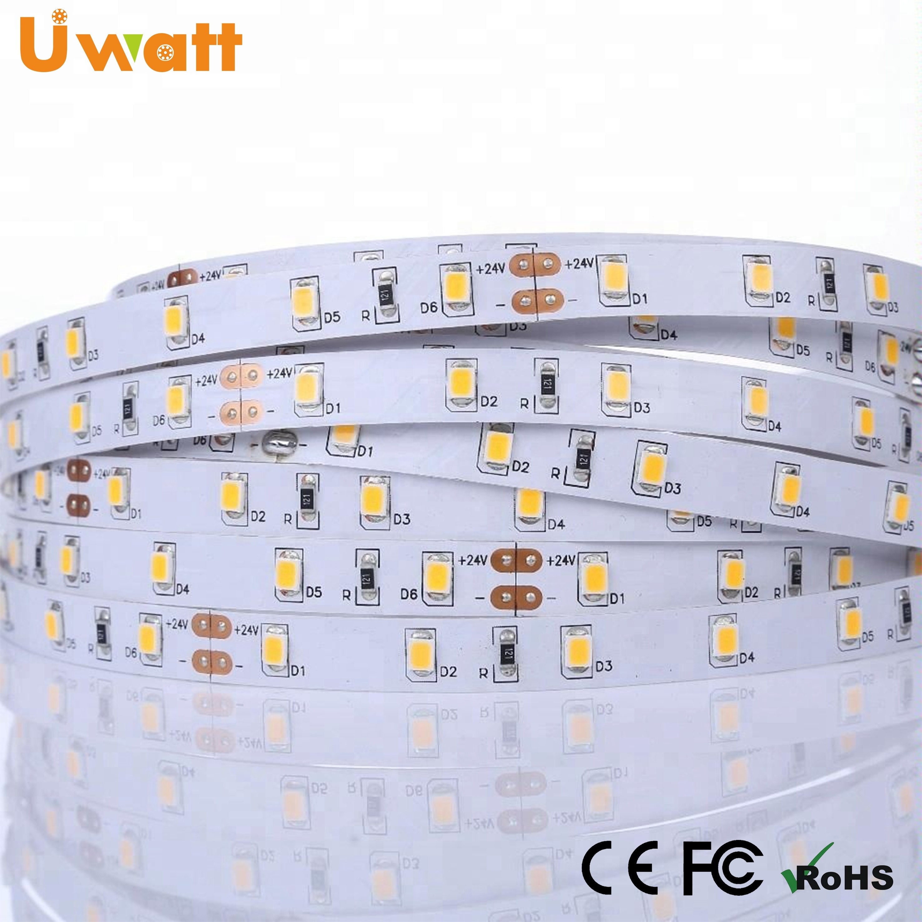 DC12V 24V 220V 60 120 180 240 LEDs/m 2835 IP20 IP65 IP67 Waterproof White LED Strip Light