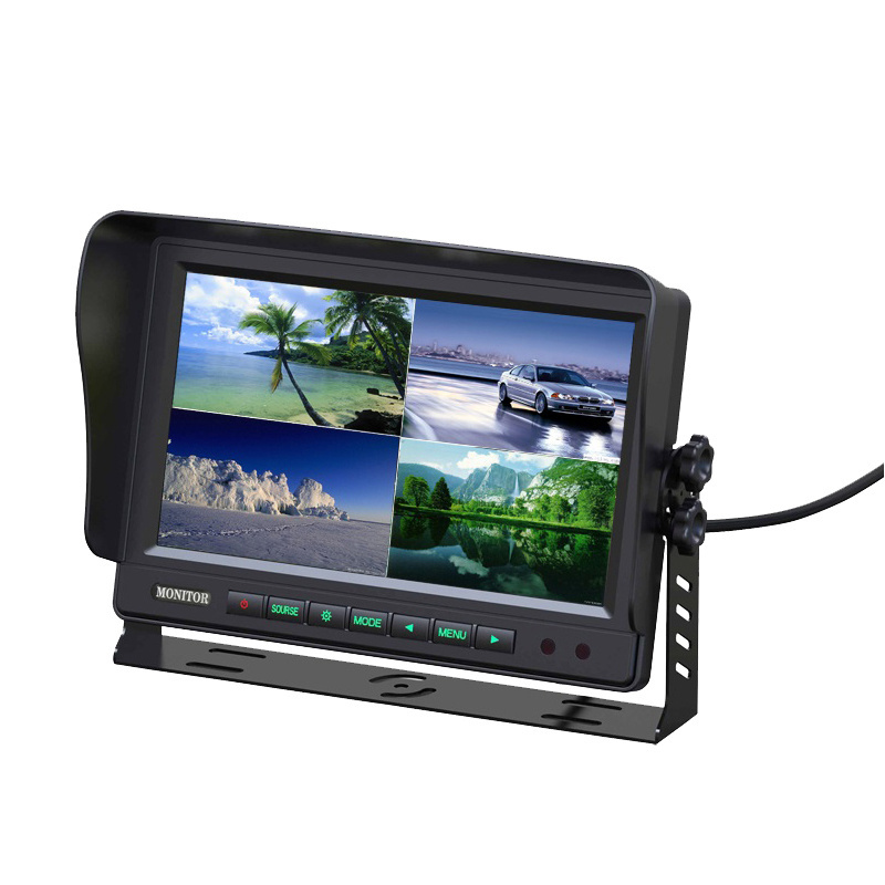 Heavy duty wide angle 9-36v 1080p cctv set car dvr 4 camera dash cam dvr 9 inch quad monitor bus 360 truck camera system